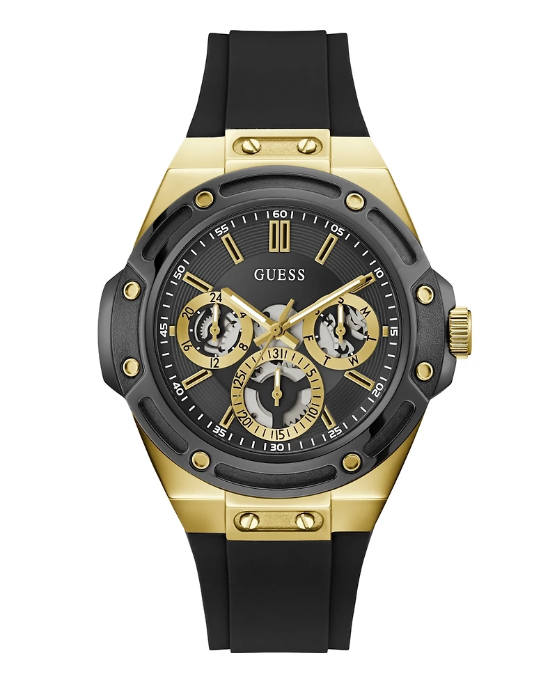 Guess Men's Quartz Black Stainless Steel Watch 44mm