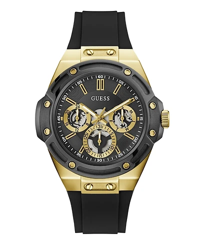 Guess Men's Quartz Black Stainless Steel Watch 44mm
