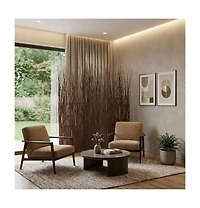 HomeRoots 84" Wood Folding Three Panel Screen Room Divider