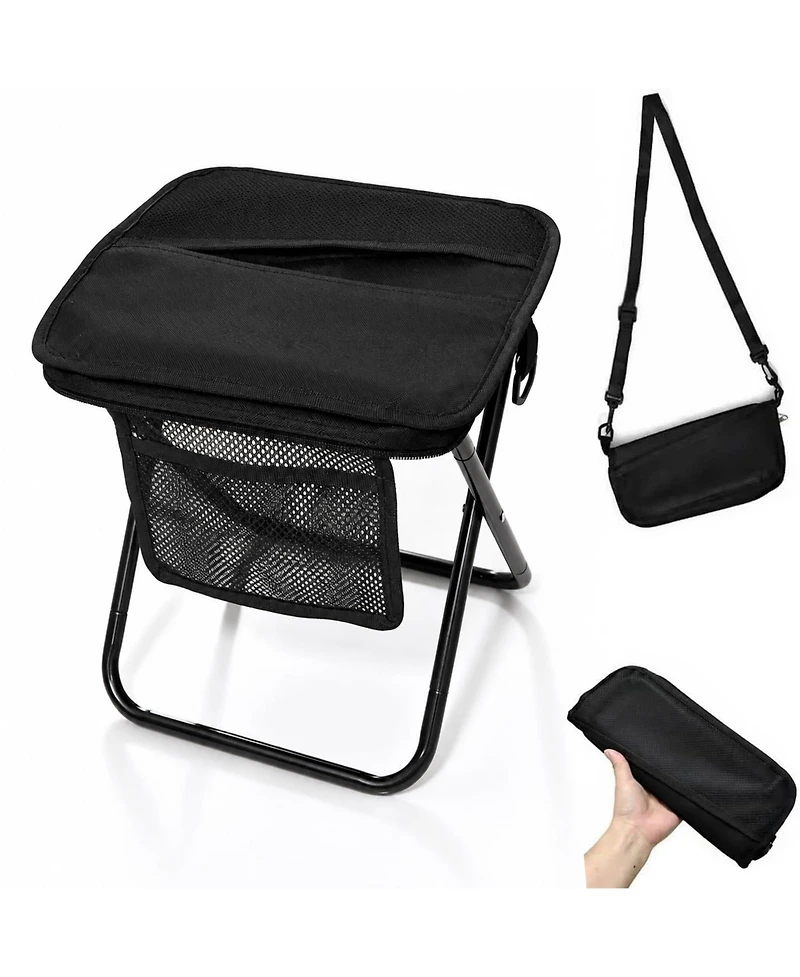 Aofar Portable Folding Stool Side Pockets Camping Chair