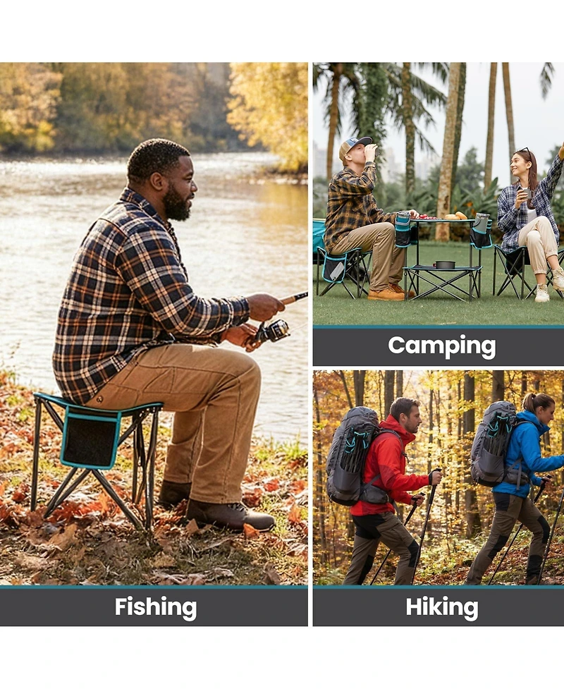 Aofar Folding Tripod Stool Portable Fishing Chair Padded Seat Heavy Duty Camping Carry Bag Hiking Travel