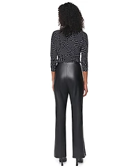Dkny Women's Butter High-Waisted Flared Faux Leather Pants
