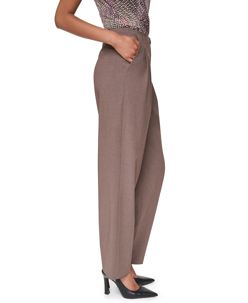 Dkny Women's Pleated Straight-Leg High-Waisted Trousers