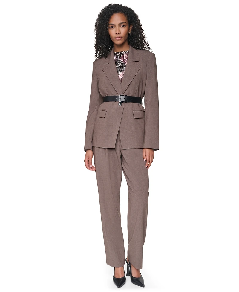 Dkny Women's Belted Notch Collar Stretch Blazer