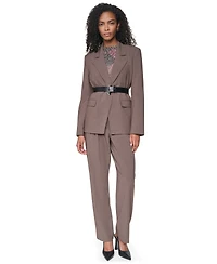 Dkny Women's Belted Notch Collar Stretch Blazer