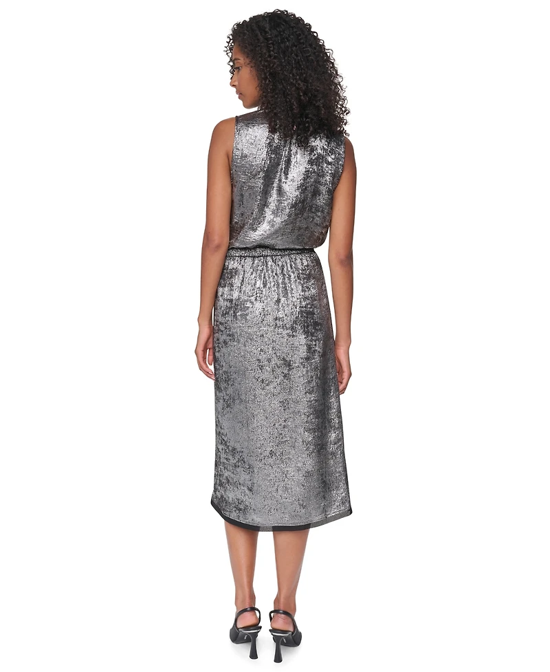 Dkny Women's Metallic A-Line Midi Skirt