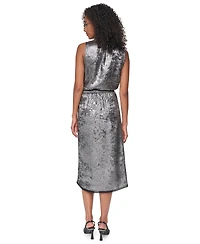 Dkny Women's Metallic A-Line Midi Skirt