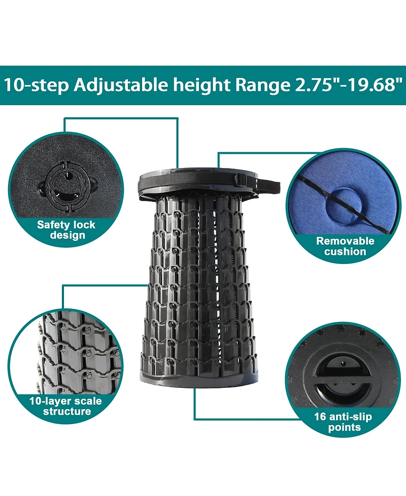 Aofar Collapsible Stool with Cushion Portable Seat Heavy Duty