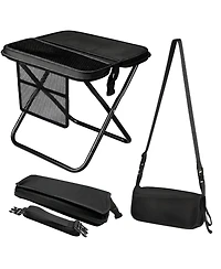 Aofar Folding Stool Portable Camping Side Pockets Shoulder Strap Outdoor Hiking Fishing