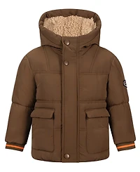 S Rothschild & Co Baby Boys' Sherpa-Lined Quilted Hooded Jacket