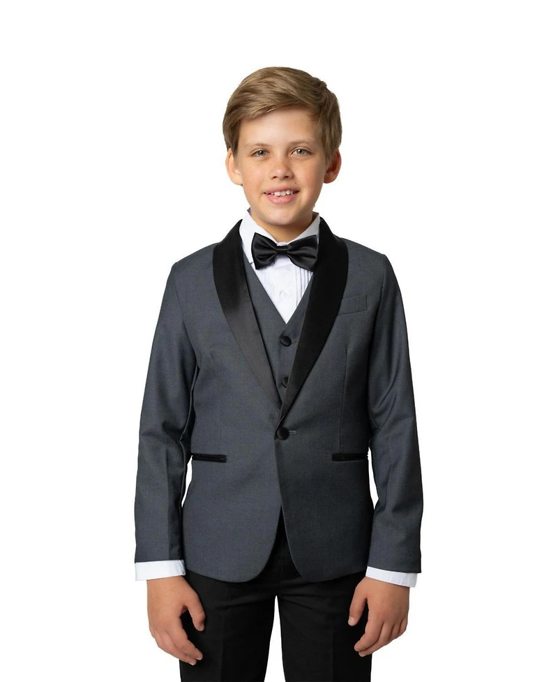 Peanut Butter Collection Boys' 4-20 Love and Angels Slim Fit Jacket, Vest, Pants, Bowtie Shirt, 5-Piece Set