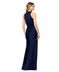 Betsy & Adam Petite V-Neck Sleeveless Ball Gown