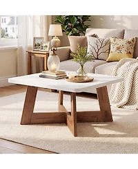 Tribesigns FarmhouseSide Table,Wooden End Table with Drawer, Rustic Nightstands