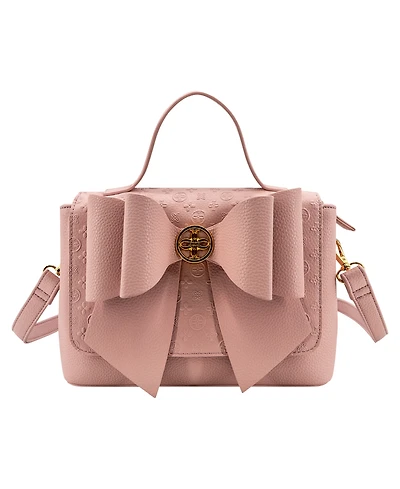 Like Dreams Noble Cross-Bow Small Embossed Satchel Handbag