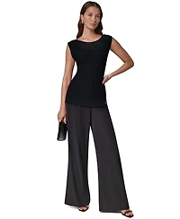 Donna Karan New York Women's Crewneck Sleeveless Ribbed Pullover Sweater