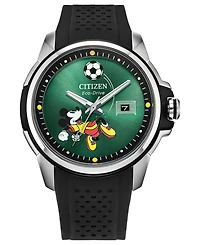 Citizen Men's Mickey Mouse Black Silicone Strap Watch 44mm
