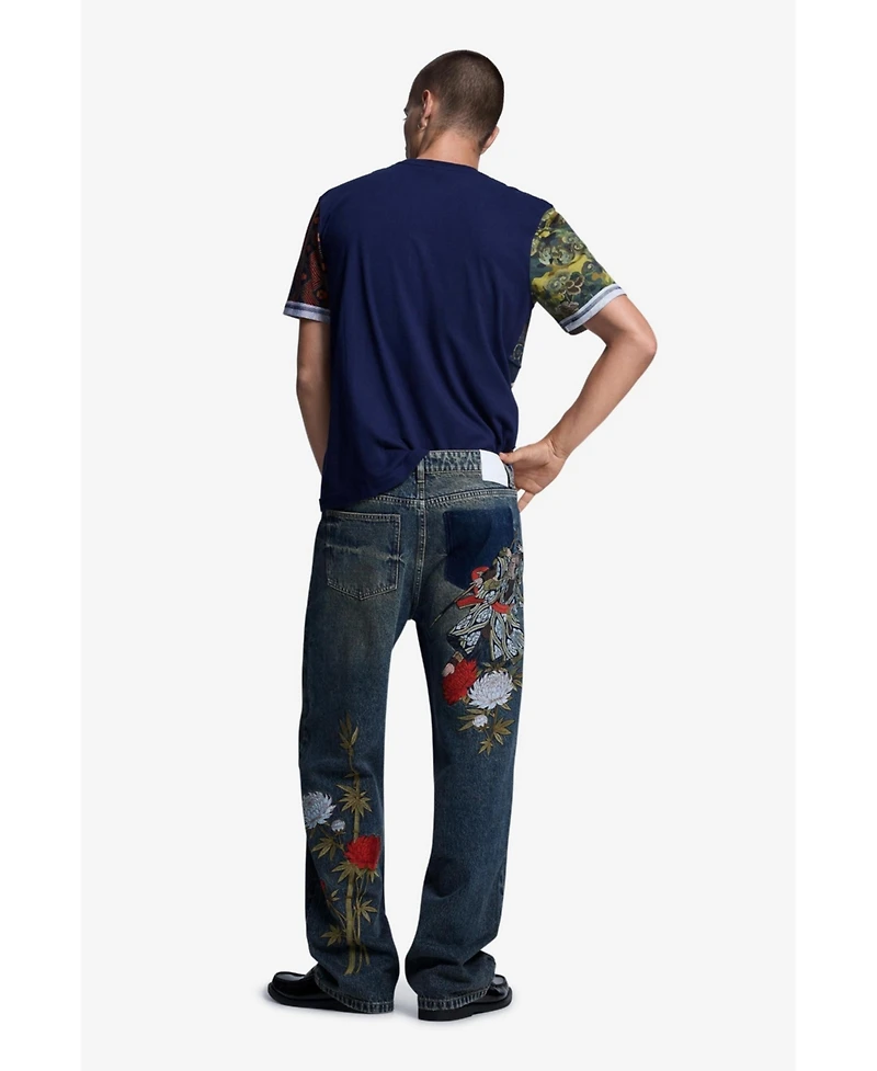 Desigual Men's Straight-Leg Embroidered Denim Jeans