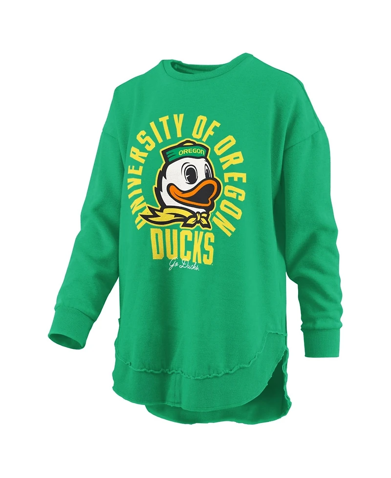 Pressbox Women's Oregon Ducks Blitz Graphic Fleece-Lined Crewneck Sweatshirt