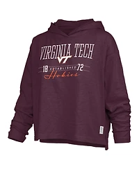 Pressbox Women's Castillo Virginia Tech Hokies Oversized Slub Hooded T-Shirt