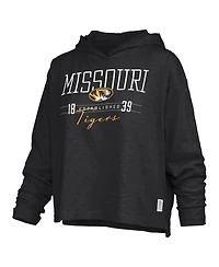 Pressbox Women's Missouri Tigers Oversized Slub-Fabric Hooded Long-Sleeve T-Shirt