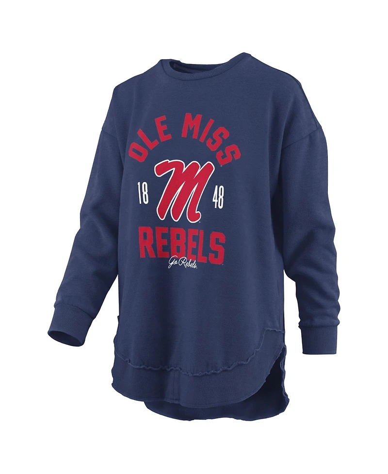 Pressbox Women's Ole Miss Rebels Blitz Graphic Dropped Shoulder Crewneck Sweatshirt