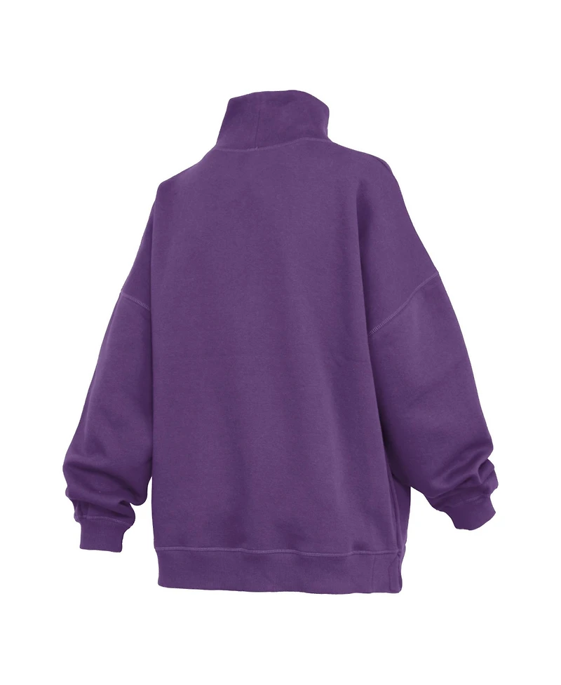 Pressbox Women's Lsu Tigers Oversized Mock Neck Sweatshirt