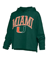 Pressbox Women's Nelson Arch Over Logo Long-Sleeve Hooded Oversized-Fit Side-Split T-Shirt