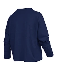 Pressbox Women's Michigan Wolverines Motley Boxy Burnout Long-Sleeve T-Shirt