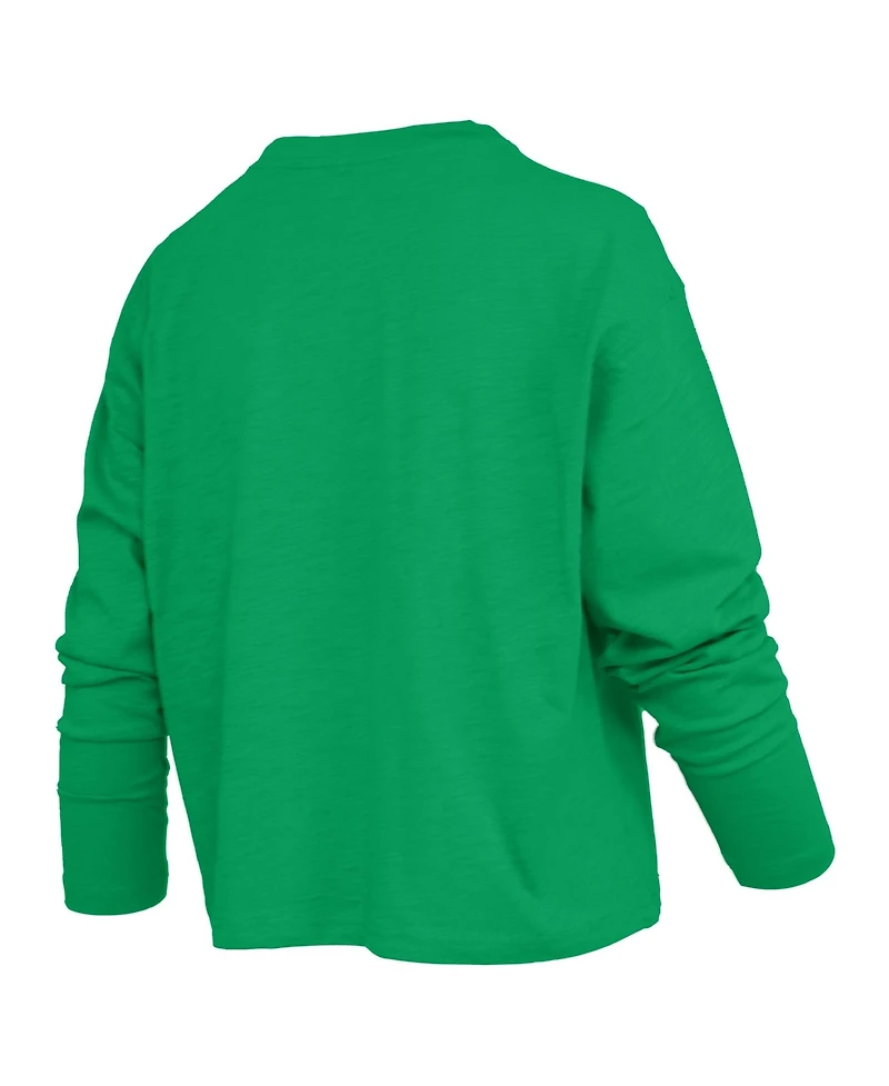 Pressbox Women's Motley Notre Dame Fighting Irish Boxy Burnout Long Sleeve T-Shirt
