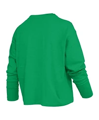Pressbox Women's Motley Notre Dame Fighting Irish Boxy Burnout Long Sleeve T-Shirt