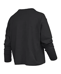 Pressbox Women's Ohio State Buckeyes Motley Burnout Boxy Long Sleeve T-Shirt