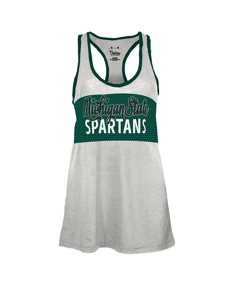 Pressbox Women's Michigan State Spartans Tracy Burnout Scoop Neck Racerback Tank Top