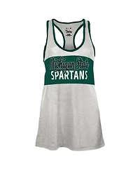 Pressbox Women's Michigan State Spartans Tracy Burnout Scoop Neck Racerback Tank Top