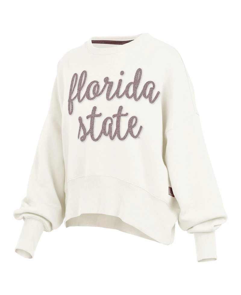 Pressbox Women's Florida State Seminoles Chelsea Oversized Fleece-Lined Pullover Sweatshirt