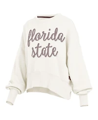Pressbox Women's Florida State Seminoles Chelsea Oversized Fleece-Lined Pullover Sweatshirt