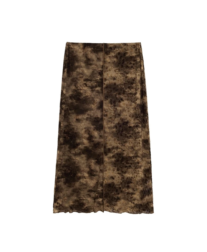 Desigual Women's Midi animal print skirt