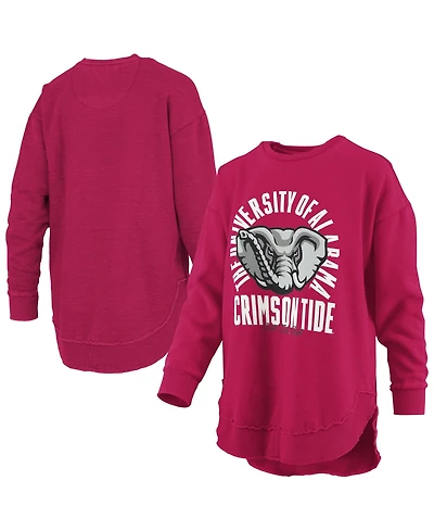 Pressbox Women's Blitz Alabama Crimson Tide Fleece-Lined Dropped-Shoulder Crewneck Sweatshirt