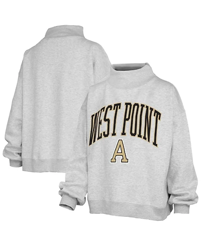 Pressbox Women's Nelson Texture Lingo Mock Neck Oversized Dropped-Shoulder Sweatshirt