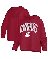 Pressbox Women's Washington State Cougars Nelson Arch Over Logo Oversized Hooded Side-Slit T-Shirt