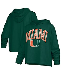 Pressbox Women's Nelson Arch Over Logo Long-Sleeve Hooded Oversized-Fit Side-Split T-Shirt