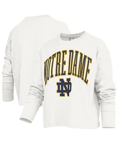 Pressbox Women's Notre Dame Fighting Irish Motley Long-Sleeve Boxy Waist-Length T-Shirt
