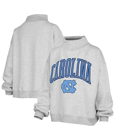 Pressbox Women's North Carolina Tar Heels Nelson Texture Lingo Oversized Mock Neck Sweatshirt