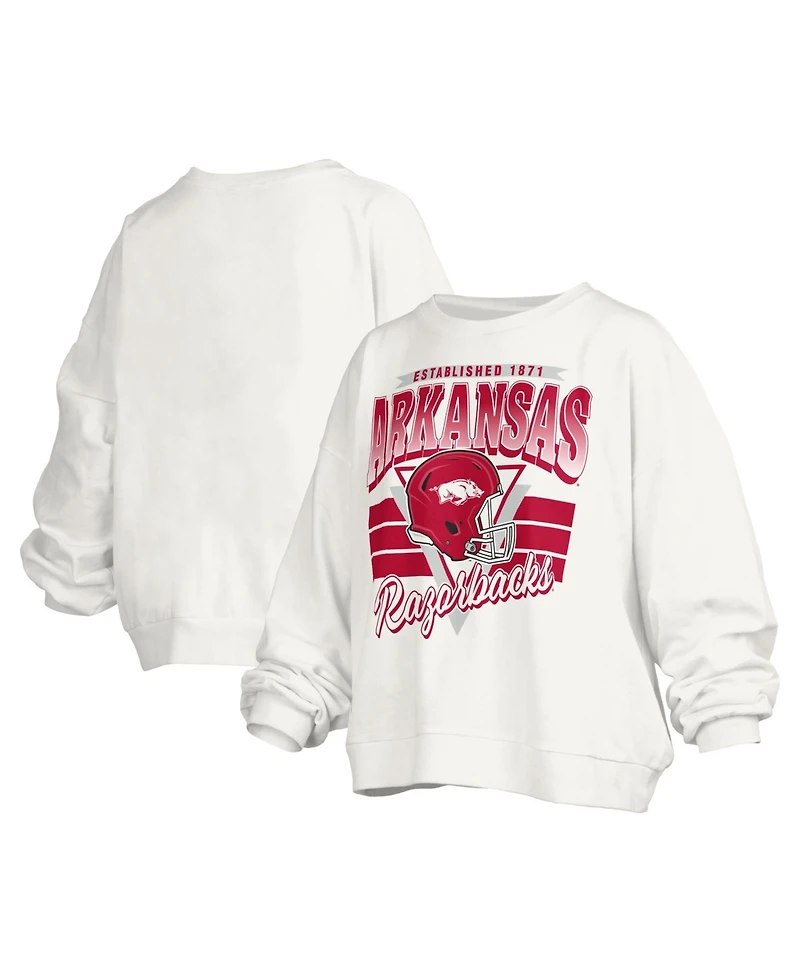 Pressbox Women's Arkansas Razorbacks Janice Oversized Graphic Crewneck Sweatshirt