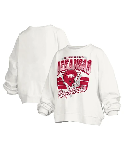 Pressbox Women's Arkansas Razorbacks Janice Oversized Graphic Crewneck Sweatshirt
