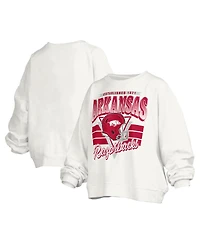 Pressbox Women's Arkansas Razorbacks Janice Oversized Graphic Crewneck Sweatshirt