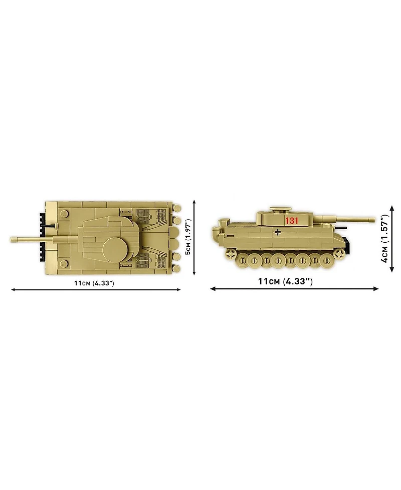 Cobi Wwii Historical Collection Tiger I 144-Piece Tank Building Set, Ages 6+