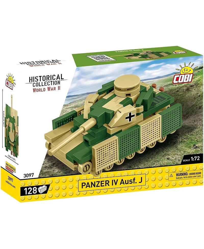 Cobi Historical Collection Wwii Panzer Iv Ausf. J Rotating-Turret 128-Piece Building Set, Ages 6+