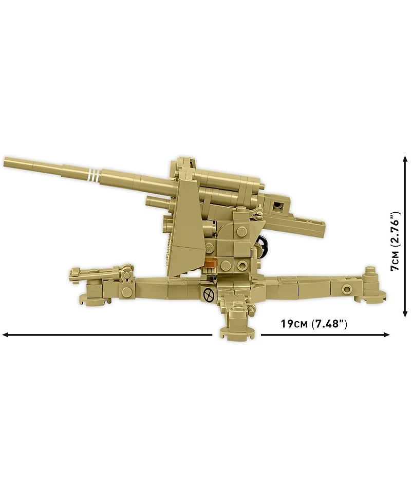 Cobi Historical Collection Wwii 8.8 cm Flak 18 (Dak) Cannon 232-Piece Building Set, Ages 9+
