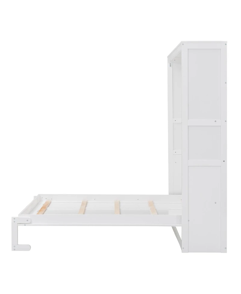 Streamdale Furniture Full Size Murphy Bed Wall Bed with Shelves