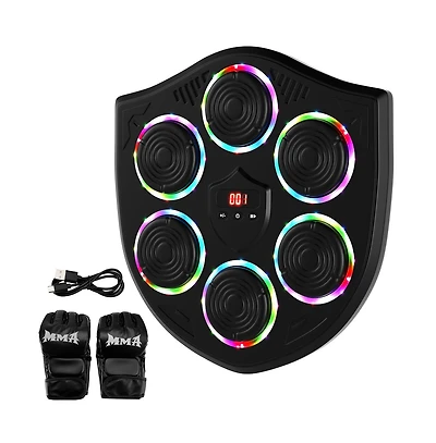 Artudatech Music Boxing Machine with Bluetooth, Led Lights, 3 Training Modes, Wall-Mount Punching Trainer
